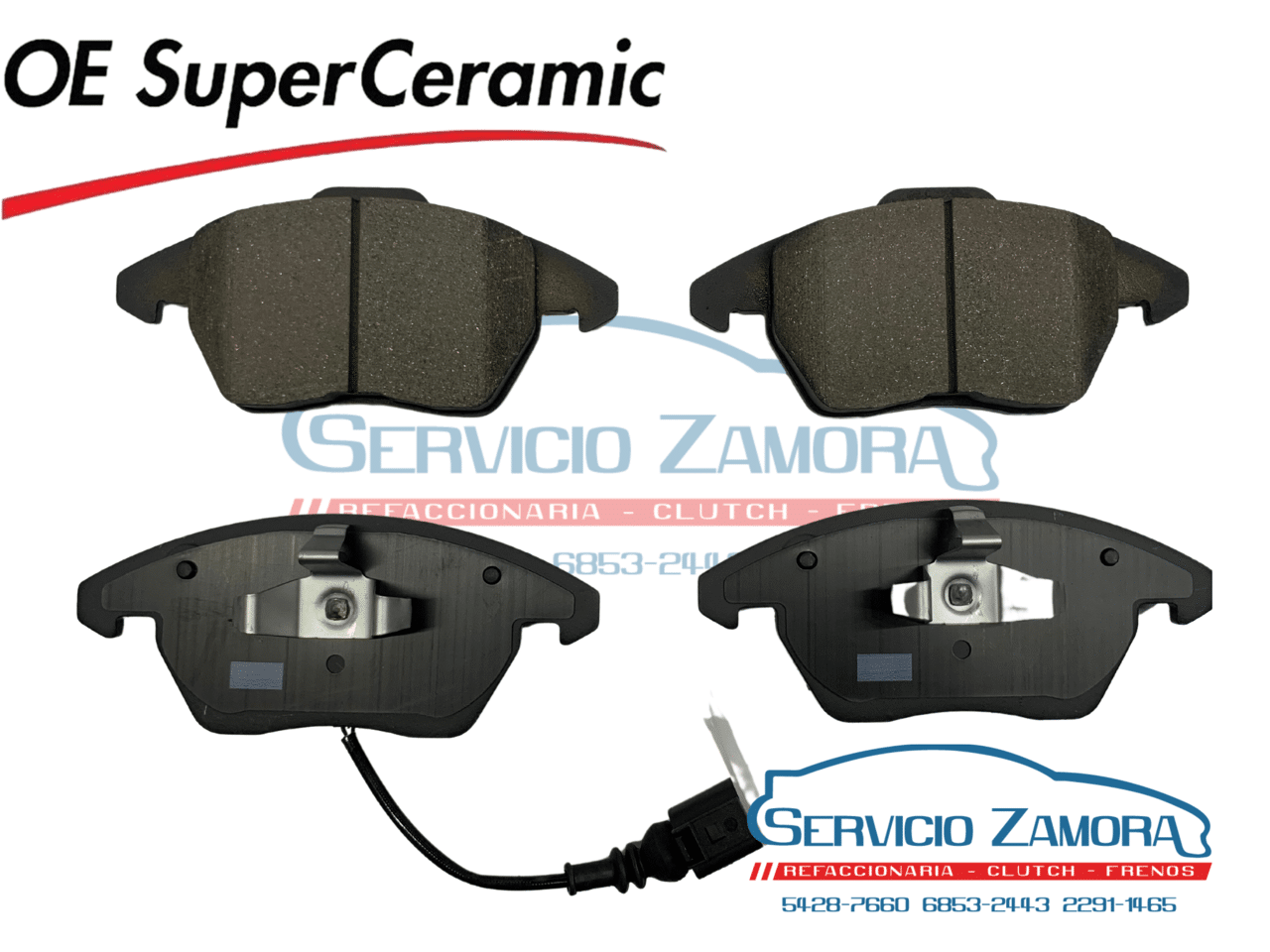 BALATA DELANTERA OE SUPERCERAMIC, BEETLE, BORA, CADDY III, EOS, GOLF, JETTA SEDÁN, PASSAT, POLO, RABBIT, INCLUYE SENSOR, OCD1107